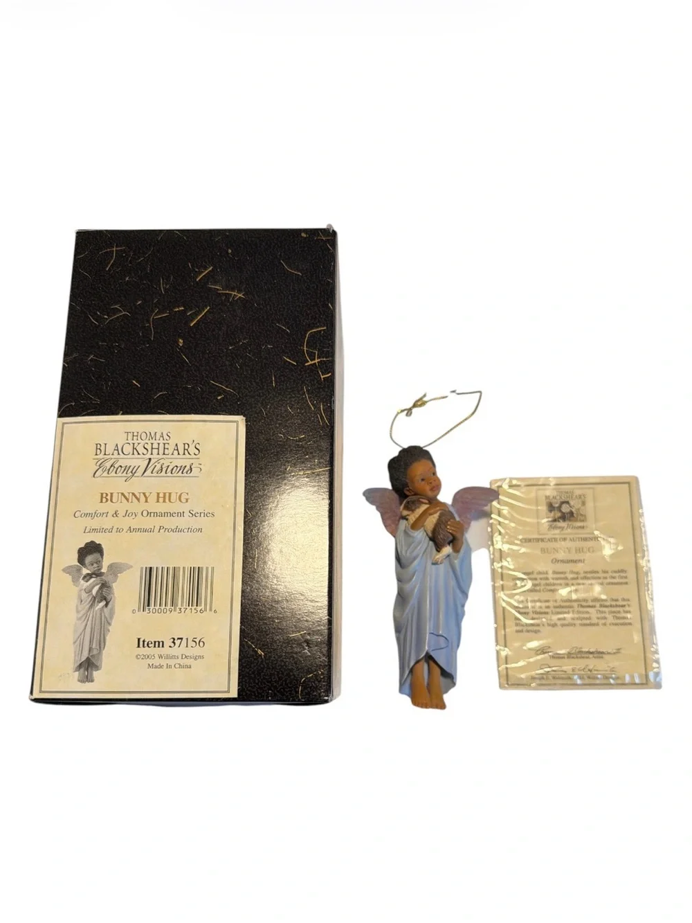 Rare & Highly Collectible Thomas Blackshear Ebony Visions Ornament Bunny Hug